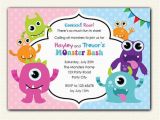 Boy and Girl Joint Birthday Invitations Monster Birthday Invitation Printable Diy Party for Boys