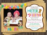 Boy Girl Twin Birthday Invitations Twins Birthday Invitation Luau Party Hawaiian by Puggyprints