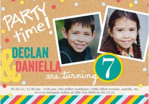 Boy Girl Twin Birthday Invitations Twins Boy or Girl Photo Birthday Invite Shutterfly