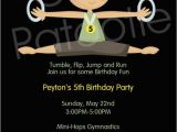 Boy Gymnastics Birthday Party Invitations Boy Gymnastics Birthday Invitation Printable Party Invite