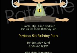 Boy Gymnastics Birthday Party Invitations Boy Gymnastics Birthday Invitation Printable Party Invite