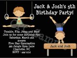 Boy Gymnastics Birthday Party Invitations Boys Gymnastics Birthday Party Invitations
