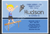 Boy Gymnastics Birthday Party Invitations Boys Gymnastics Personalized Party Invitation