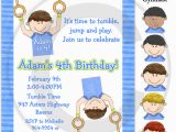 Boy Gymnastics Birthday Party Invitations Gymnastic Birthday Party Invitations