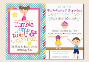 Boy Gymnastics Birthday Party Invitations Gymnastics Birthday Party Invitation Boy Girl Version