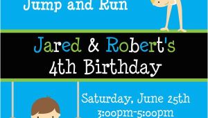 Boy Gymnastics Birthday Party Invitations Printable Birthday Invitations Twins Party Gymnastics themed