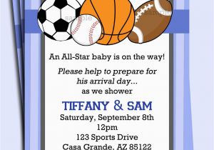 Boy Sports Birthday Invitations All Star Sports Invitation Printable or Printed with Free