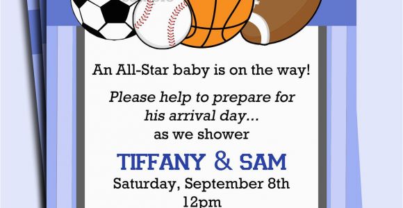 Boy Sports Birthday Invitations All Star Sports Invitation Printable or Printed with Free