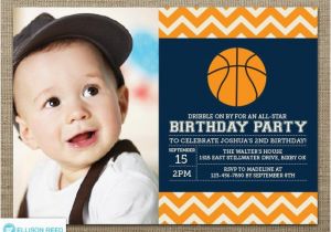 Boy Sports Birthday Invitations Basketball Invitation First Birthday Invitation Sports