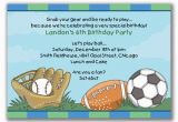 Boy Sports Birthday Invitations Items Similar to Sports Madness Invitations for Boys