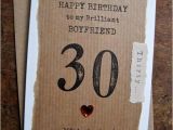Boyfriend 30th Birthday Card Boyfriend 30th 40th 50th 60th Birthday Card Hand Stamped