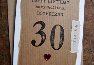 Boyfriend 30th Birthday Card Boyfriend 30th 40th 50th 60th Birthday Card Hand Stamped