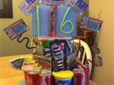 Boys 16th Birthday Decorations 16th Birthday Quot Cake Quot for Boy Pringles soda Cookies