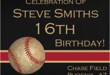 Boys 16th Birthday Invitations Baseball Sixteenth Digital Birthday Invitation by