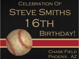 Boys 16th Birthday Invitations Baseball Sixteenth Digital Birthday Invitation by