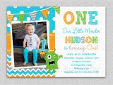 Boys 1st Birthday Invites Boys 1st Birthday Invitation Monster 1st Birthday Invitation