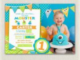 Boys 1st Birthday Invites First Birthday Invitation Boys Monster 1st Birthday Boys