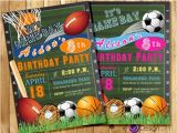 Boys Sports Birthday Invitations All Star Invitation Sports theme Boys or Girls Sports