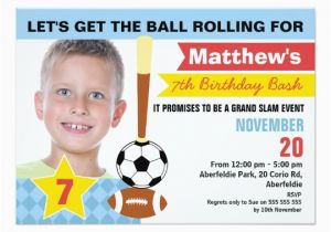 Boys Sports Birthday Invitations Boys Sports Birthday Invitation Zazzle Com Au