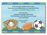 Boys Sports Birthday Invitations Items Similar to Sports Madness Invitations for Boys