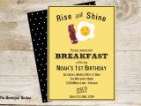 Breakfast Birthday Party Invitations Bacon and Egg Breakfast Invitation the Homespun Hostess