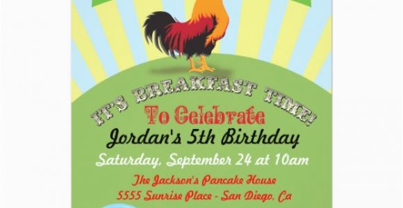 Breakfast Birthday Party Invitations Rise and Shine Breakfast Birthday Party Invitation