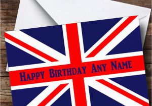 British Birthday Cards British Flag Union Jack Personalised Birthday Greetings