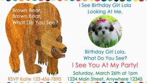 Brown Bear Brown Bear Birthday Party Invitations Brown Bear Birthday Party Invitation by Cutecreationsshoppe
