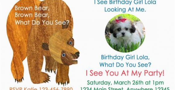 Brown Bear Brown Bear Birthday Party Invitations Brown Bear Birthday Party Invitation by Cutecreationsshoppe