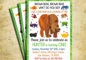 Brown Bear Brown Bear Birthday Party Invitations Brown Bear Brown Bear Birthday Invitation Brown Bear