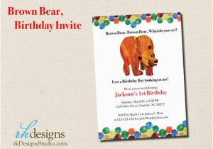 Brown Bear Brown Bear Birthday Party Invitations Brown Bear Eric Carle Birthday Invitation by Rkdesignsstudio