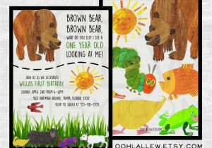 Brown Bear Brown Bear Birthday Party Invitations Brown Bear Invitation Brown Bear Birthday Brown Bear