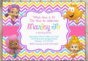 Bubble Guppie Birthday Invitations Bubble Guppies Birthday Invitation Chevron Birthday