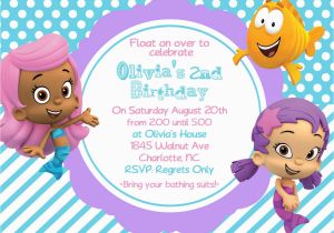 Bubble Guppy Birthday Invitations Bubble Guppy Girls Birthday Invite Card Can Be