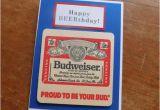 Budweiser Birthday Cards Budweiser Beer Handmade Beer Birthday Greeting Card W