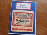 Budweiser Birthday Cards Budweiser Beer Handmade Beer Birthday Greeting Card W