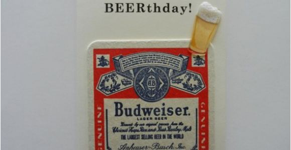 Budweiser Birthday Cards Budweiser Handmade Beer Birthday Greeting Card W Authentic