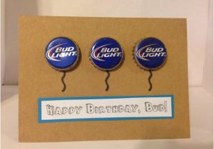 Budweiser Birthday Cards Happy Birthday Bud Light Beer Balloon Birthday Card Handmade