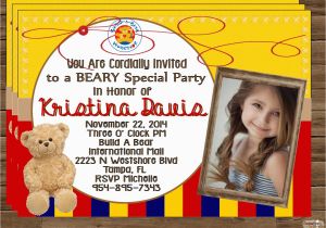 Build A Bear Birthday Invitations Build A Bear Invitation Invite Bear Party Build A Bear Party