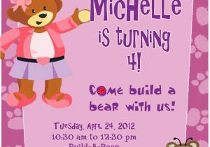 Build A Bear Birthday Invitations Personalized Customized Build A Bear Birthday Invitation