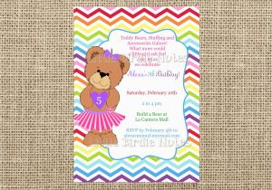 Build A Bear Birthday Invitations Teddy Bear Invitation Build A Bear Birthday Girl Birthday