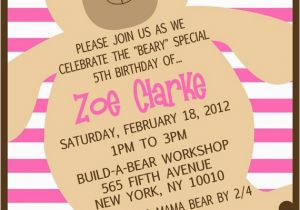 Build A Bear Birthday Party Invitations Build A Bear Birthday Barty Invitations Ideas Bagvania