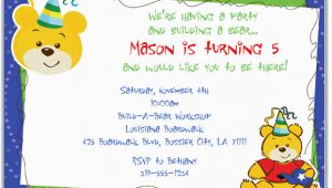 Build A Bear Birthday Party Invitations Build A Bear Workshop Birthday Party Invitations Boy