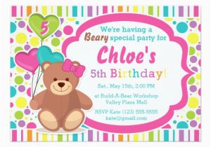 Build A Bear Birthday Party Invitations Rainbow Party Invitations Announcements Zazzle Co Uk