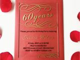 Bulk Birthday Invitations Customized 100pcs Per Lot 5x7inch Clear Acrylic 60th