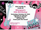 Bulk Birthday Invitations Rock Star Girl Personalized Invitation Each Discount