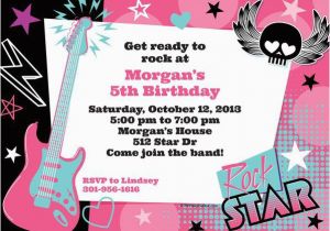 Bulk Birthday Invitations Rock Star Girl Personalized Invitation Each Discount