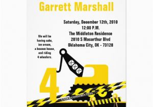 Bulldozer Birthday Invitations 5×7 Construction Dozer Crane Birthday Invitation 5 Quot X 7