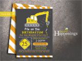 Bulldozer Birthday Invitations Bull Dozer Birthday Invitation Construction Birthday Under