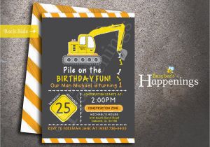 Bulldozer Birthday Invitations Bull Dozer Birthday Invitation Construction Birthday Under